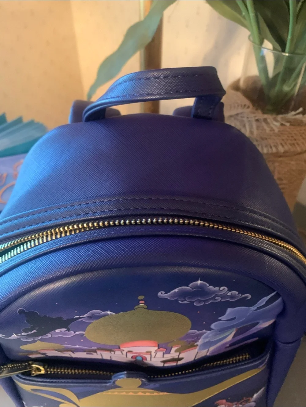 DISNEY, NEW WITH NO TAG, LOUNGEFLY, Aladdin Jasmine Castle mini backpack.